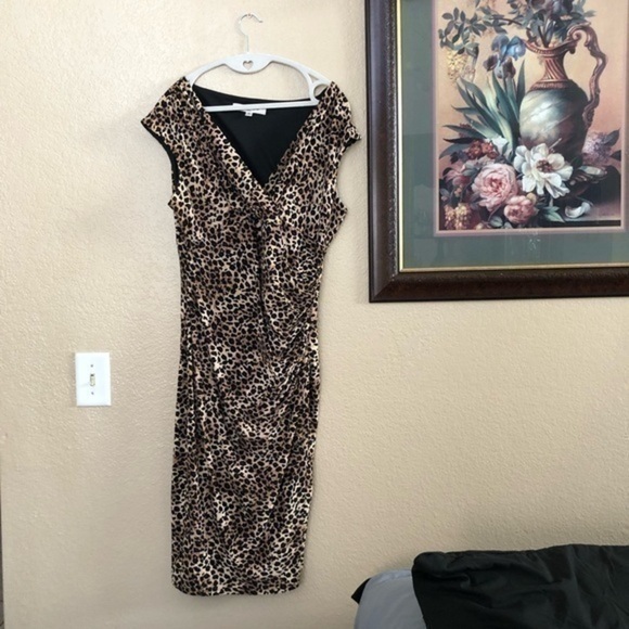 Vintage Dresses & Skirts - Vintage Evan Picone Cheetah Print Dress Size 12